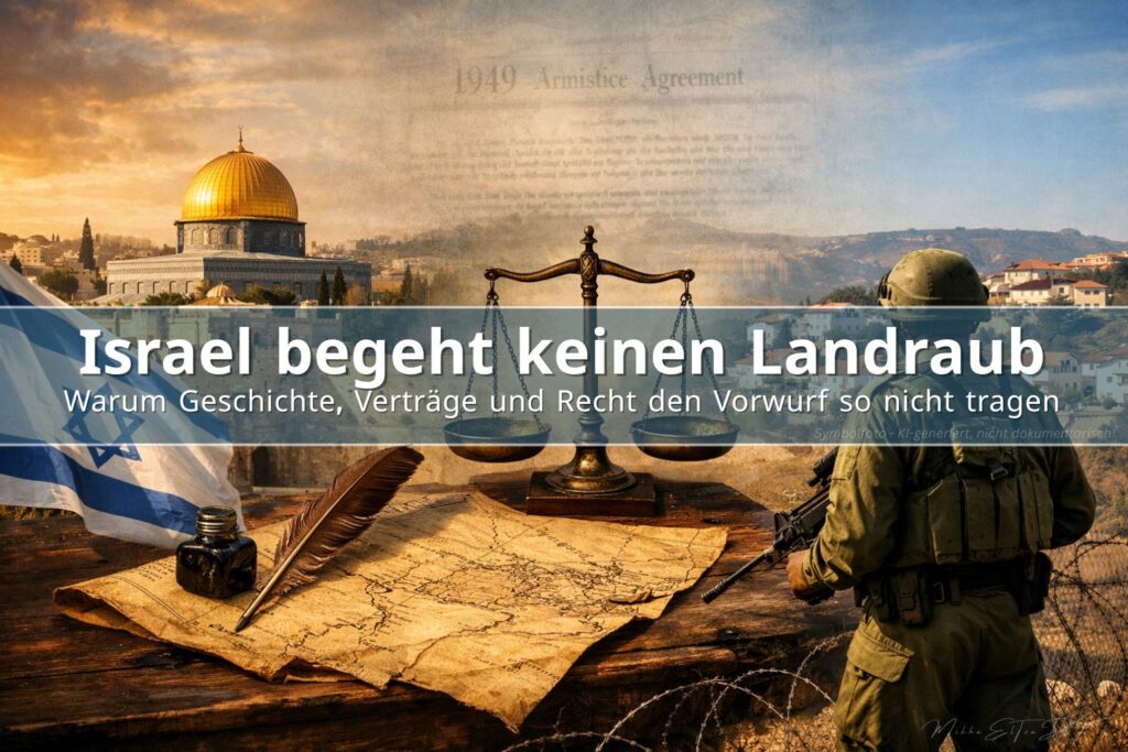 Israel begeht keinen Landraub, Symbolbild zu Recht, Geschichte und Westbank Status