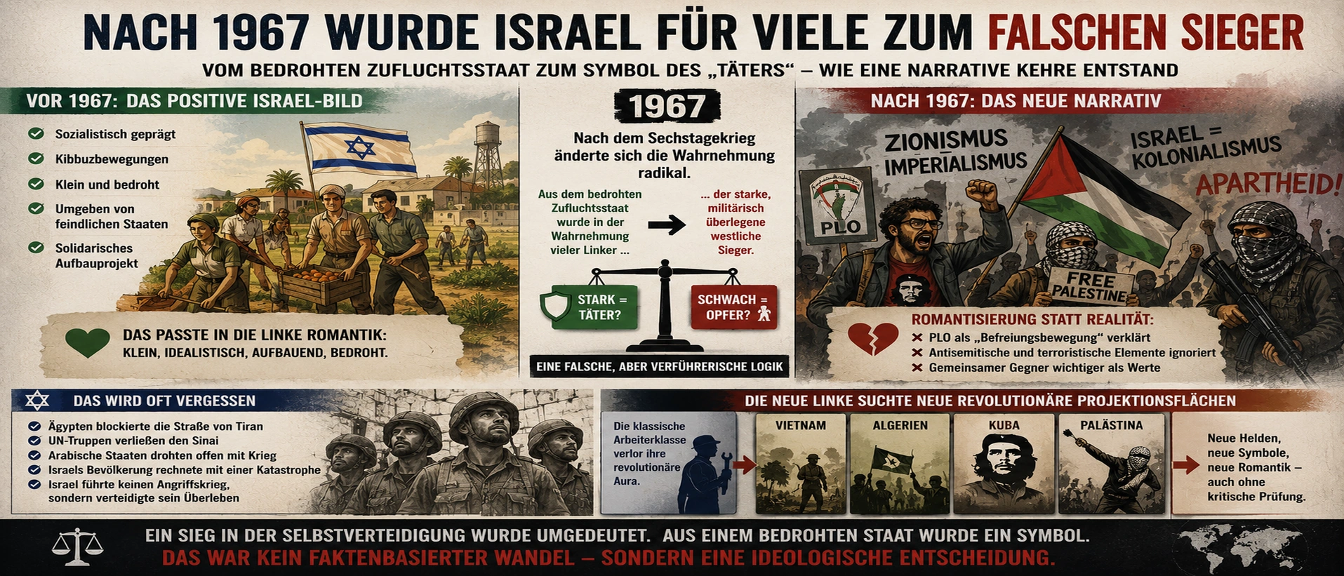 Feindbild Israel: Wie Linksextreme, Islamisten und Rechte zusammenfinden 2 Israel vor und nach dem Sechstagekrieg 1967 im Wandel der linken Wahrnehmung vom bedrohten Staat zum angeblichen Täter