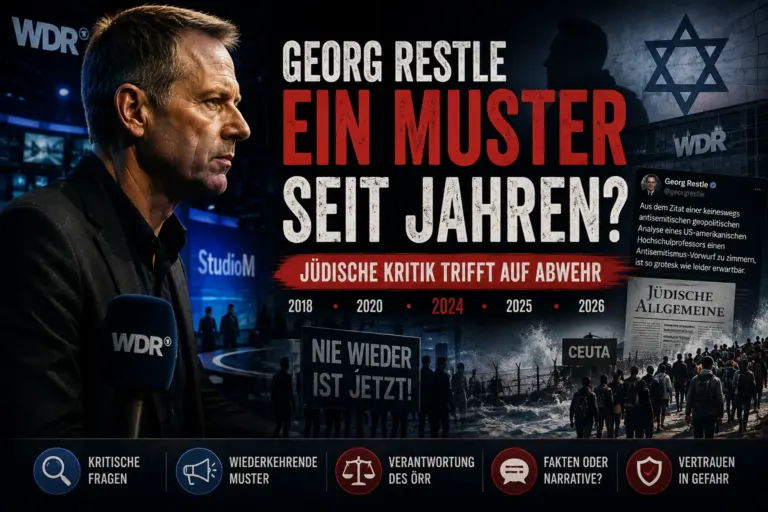 Georg Restle und Israel: Brisantes Muster seit 2018? 10 Symbolische KI-Montage mit Georg Restle, WDR-Bezug und einer Chronologie seiner Israel-Kontroversen von 2018 bis 2026