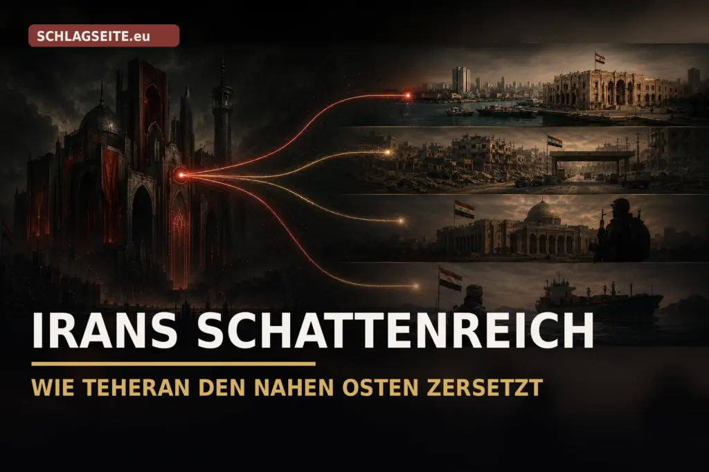 Irans Schattenreich: Iranisches Machtzentrum mit Verbindungen zu Beirut, Syrien, Bagdad und dem Roten Meer.