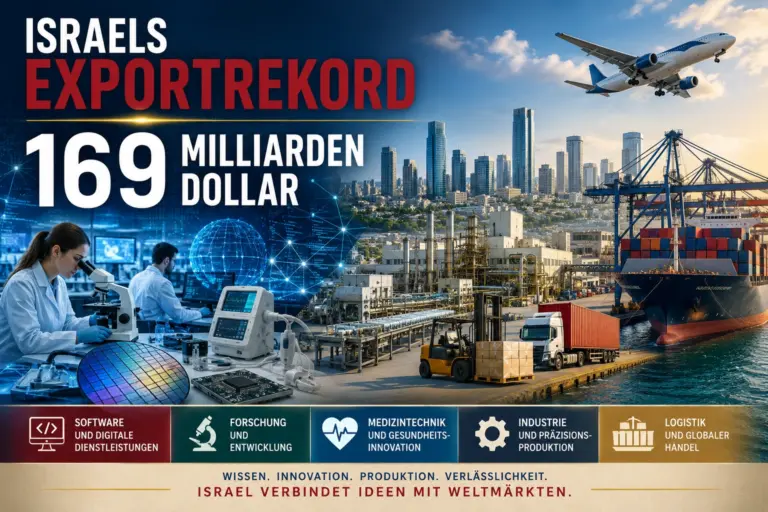 Israels Exportrekord: 169 Milliarden Dollar trotz Krieg und Boykott 10 Israels Exportrekord 2025 mit Hightech, Forschung, Medizintechnik, Industrie und internationaler Logistik