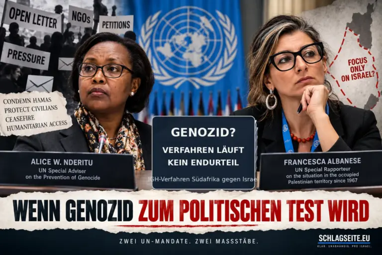 Alice Nderitu: Wenn „Genozid“ zum politischen Test wird 6 Symbolische redaktionelle Montage zu UN-Mandaten, politischem Druck und dem offenen Genozidverfahren gegen Israel.