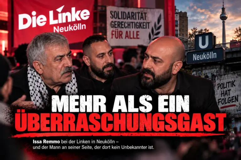 Symbolische Montage zu Issa Remmo, Ibrahim Ibrahim und dem politischen Umfeld der Linken Neukölln.