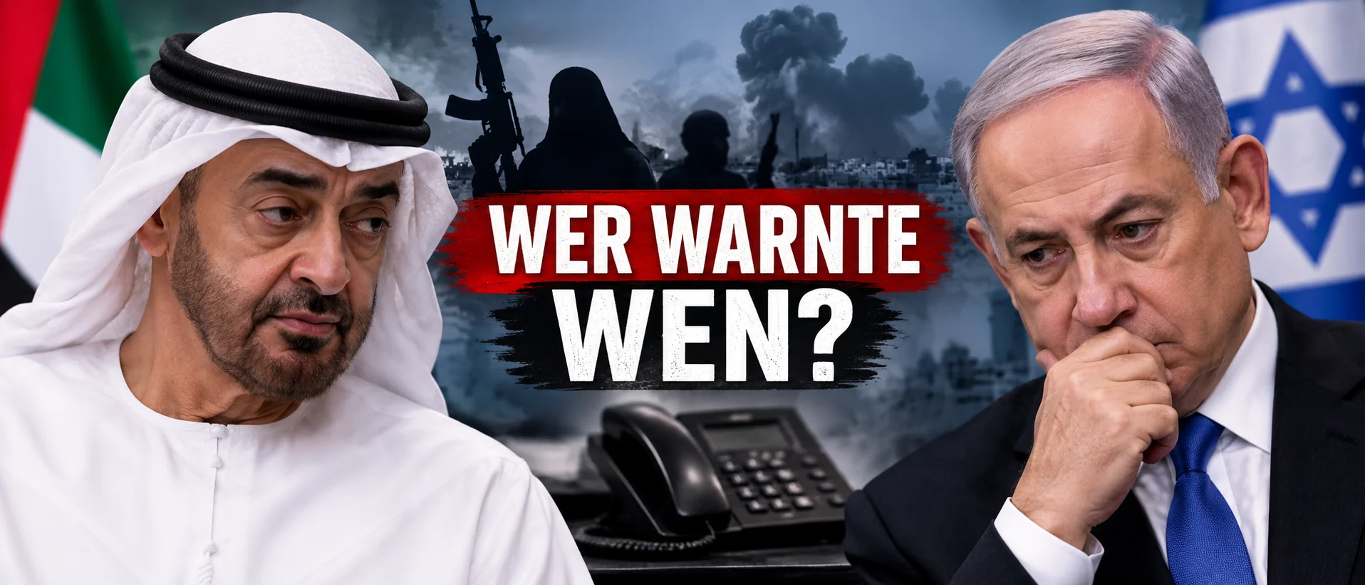 Wer warnte wen vor dem 7. Oktober? Symbolische Darstellung von Mohamed bin Zayed und Benjamin Netanyahu: Wer warnte wen vor dem 7. Oktober?