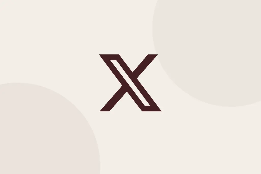 X-Logo auf cremefarbenem Hintergrund